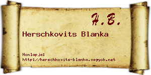 Herschkovits Blanka névjegykártya