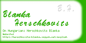 blanka herschkovits business card